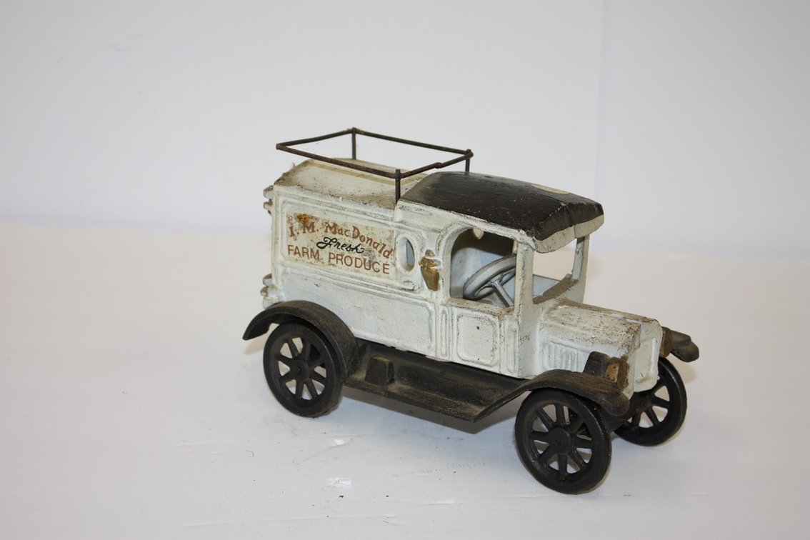 Vintage Cast-Iron Produce Truck, Partial Reproduction