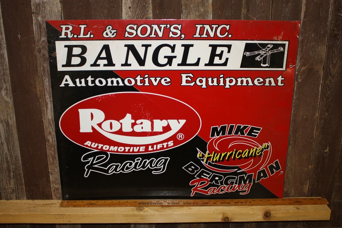 VINTAGE ROTARY AUTOMOTIVE LIFTS ADVERTISING SIGN 30” BY 24”