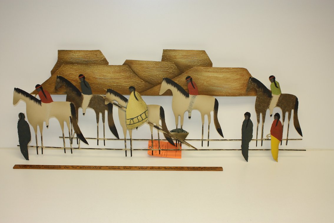 VINTAGE CURTIS JERE “NATIVE AMERICAN MIGRATION” WALL SCULPTURE