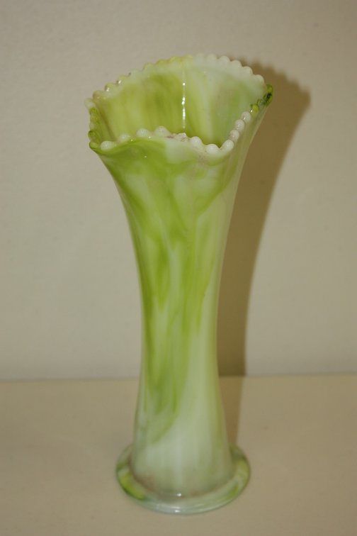 Antique Fire King Jadeite Art Deco Deco Vase 10in