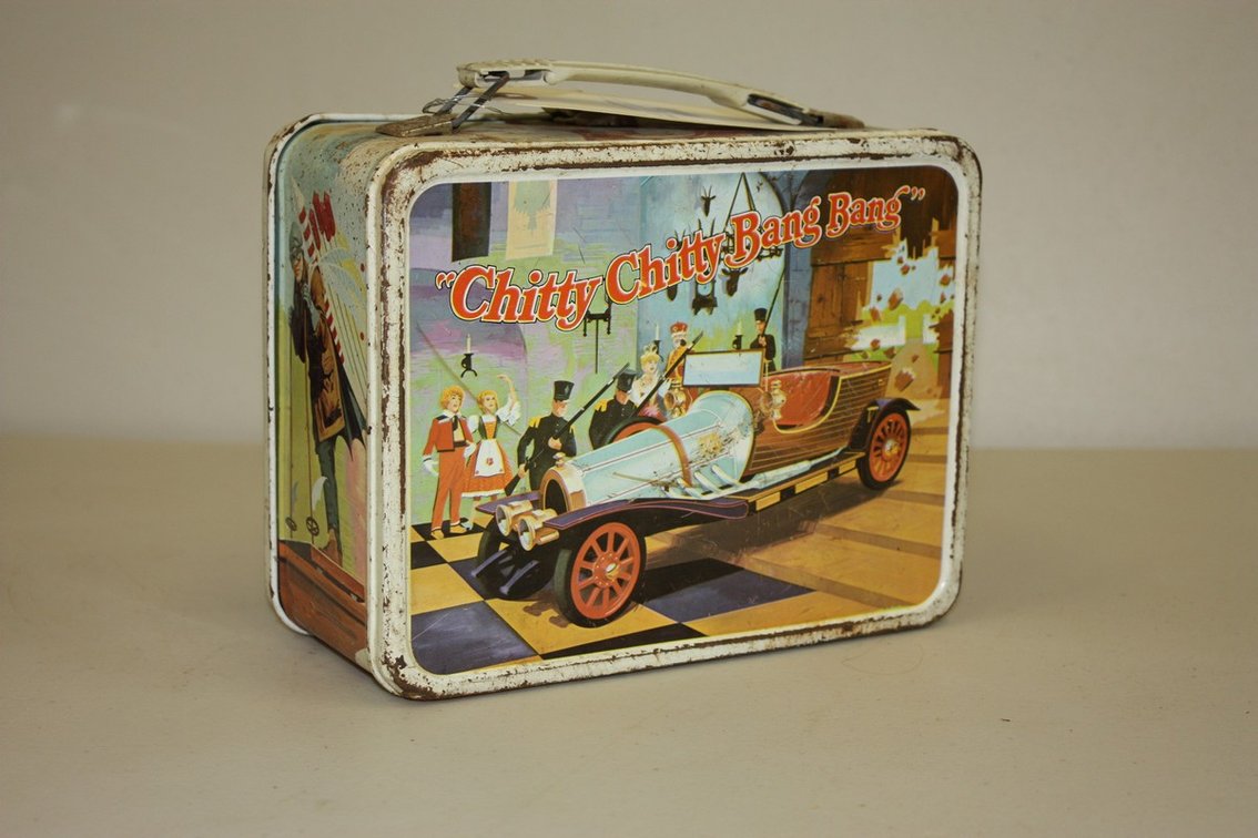 Vintage 1960s Chitty Chitty Bang Bang Movie Themed Lunchbox Metal