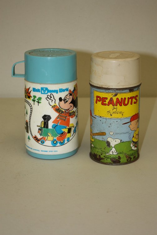 Lot of Two Vintage 1970s Thermoses Walt Disney World Peanuts