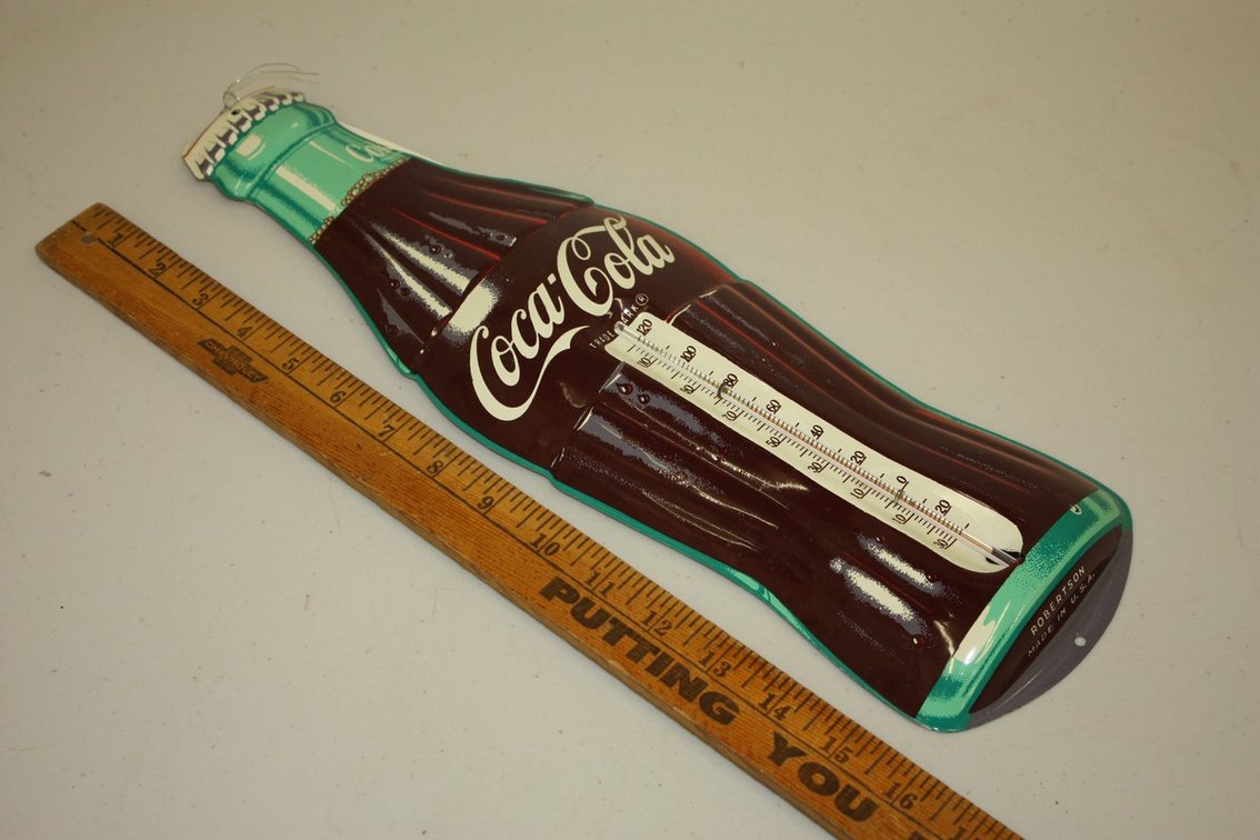 Vintage Robertson Coca-cola Thermometer Usa Made 16 Inches