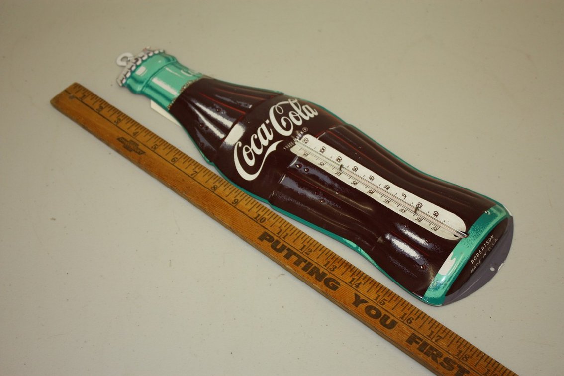 Vintage Robertson Coca-cola Thermometer Usa Made 16 Inches