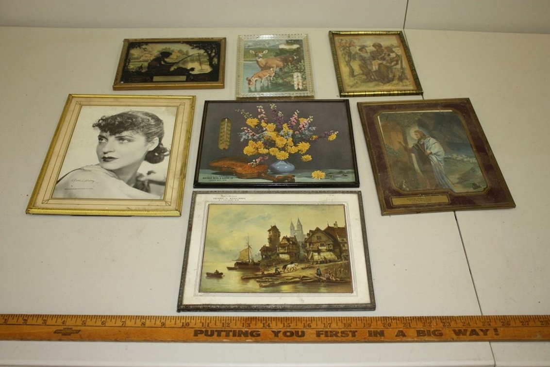 Large Lot of Five Vintage Advertising Thermometers and Calendars from All Over Wisconsin