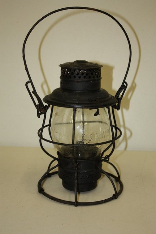 Vintage Adlake Kerosene Railroad Lantern, C&N.W.RY