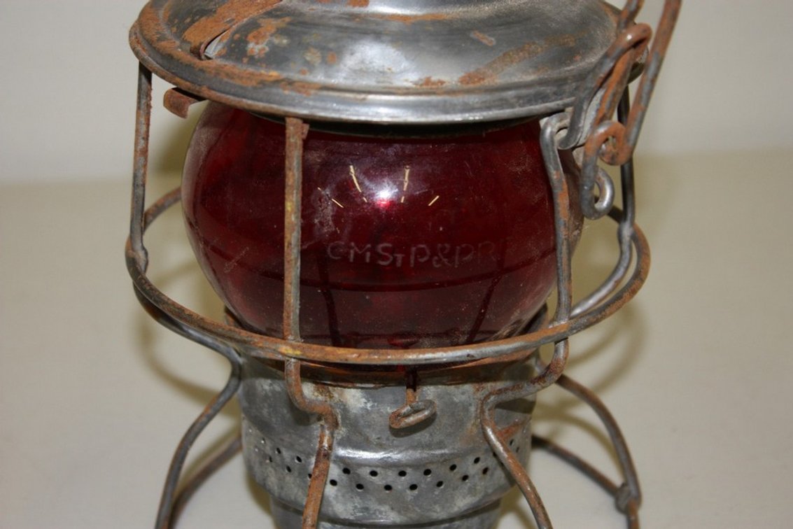 Vintage Adlake Kerosene Railroad Lantern C. M. St. P. & P. RR.