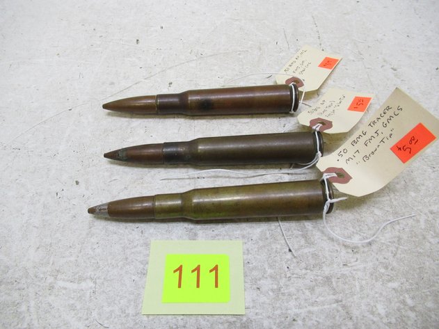 Image for 3 Vintage .50 Cal Rounds