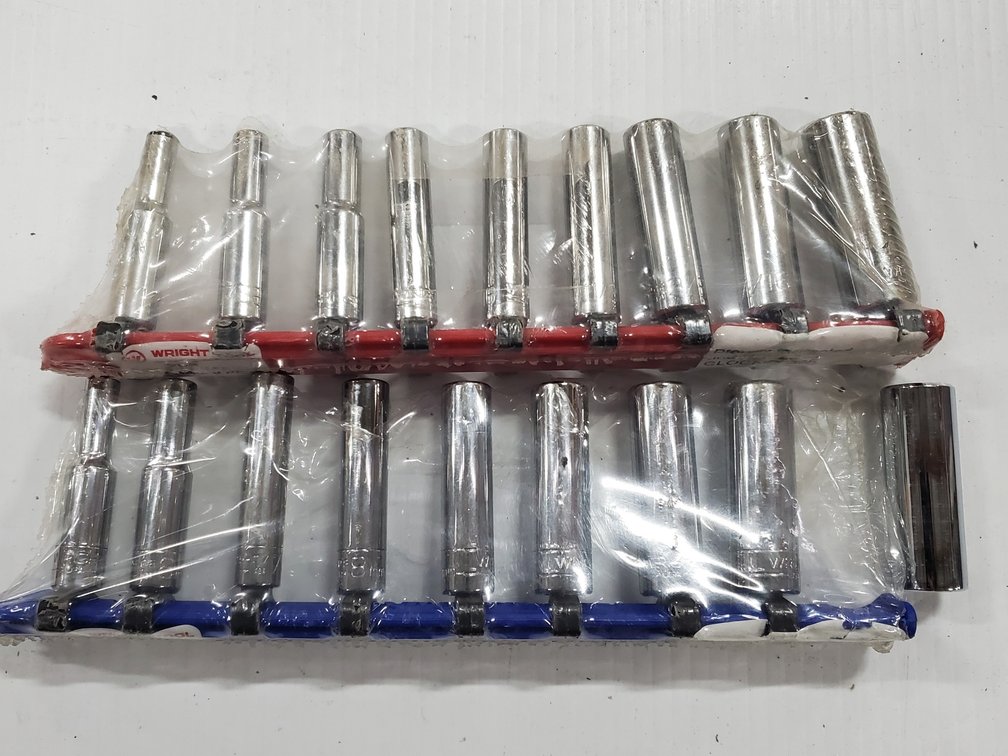 Lot 36: Wright Tools new 1/4 drive deep well sockets metric and SAE