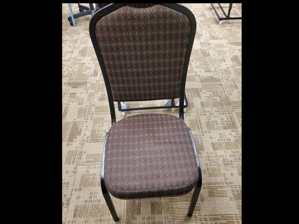 Lot 60: Chairs with rolling storage cart