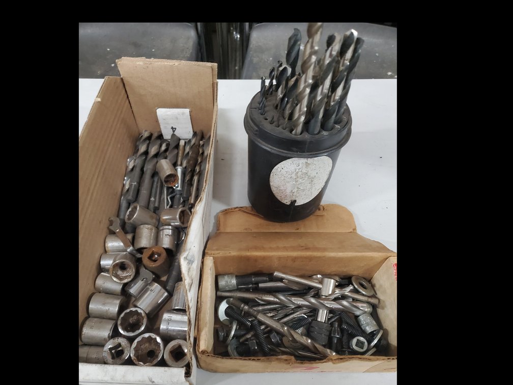 Lot 54: Drill bits and misc sockets