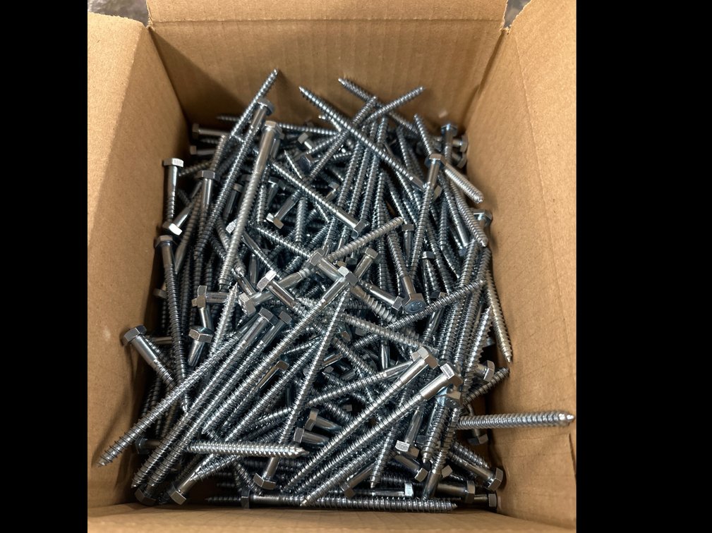 Lot 46: Box of 200 Lag Bolts 1/4” x 4”