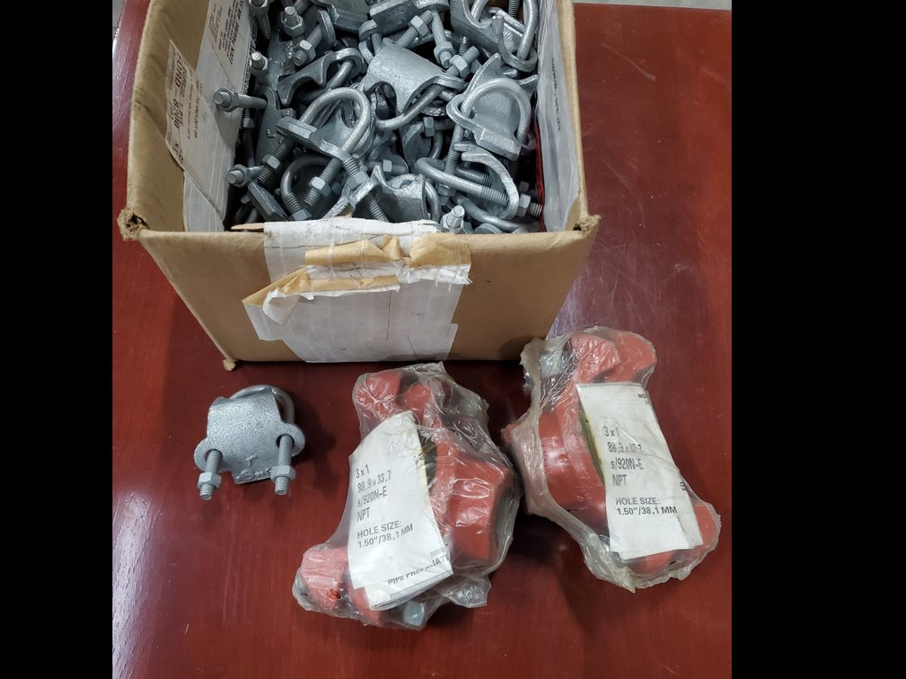 Lot 181: Clamps and sprinkler fittings