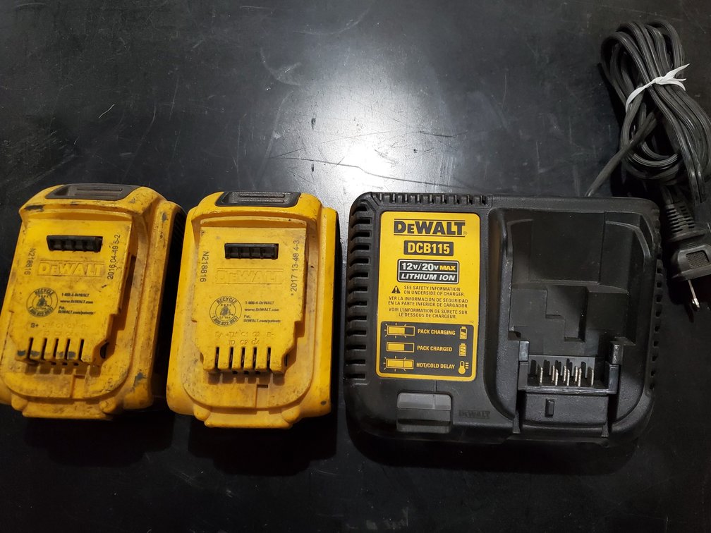Lot 194: Pair of Dewalt 20v batteries