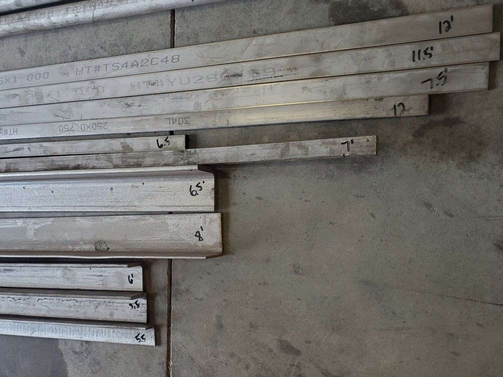 Lot 101: Stainless steel flat stock and angle iron