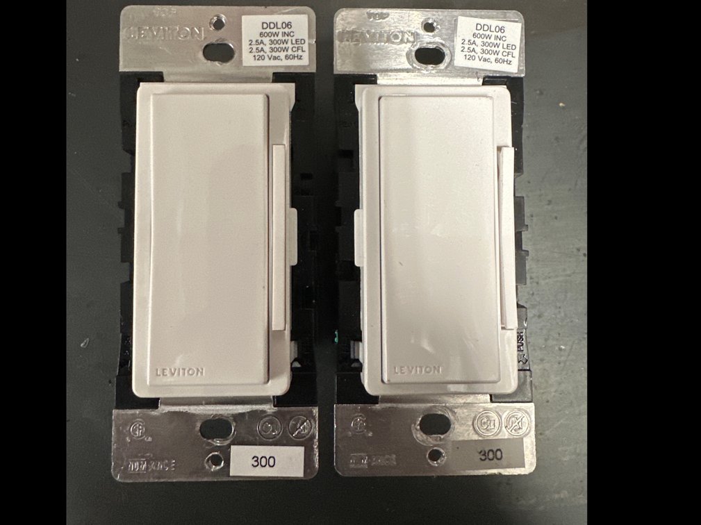 Lot 200: Lot of 2 Leviton Dimmer Switches
