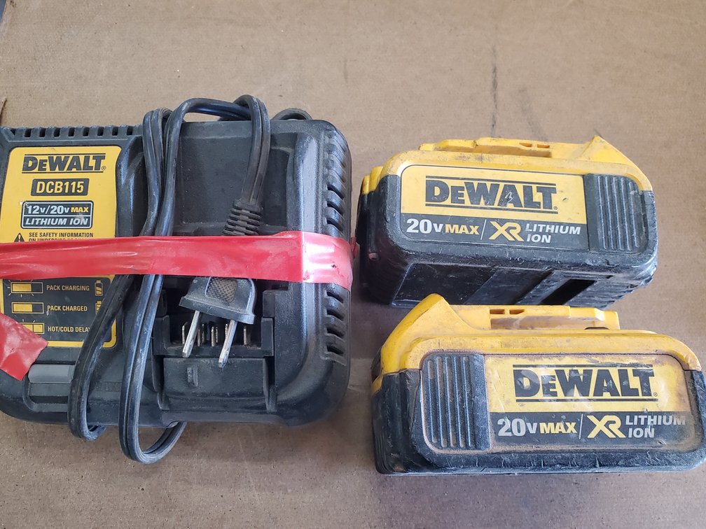 Lot 103: Pair of dewalt 20volt batteries