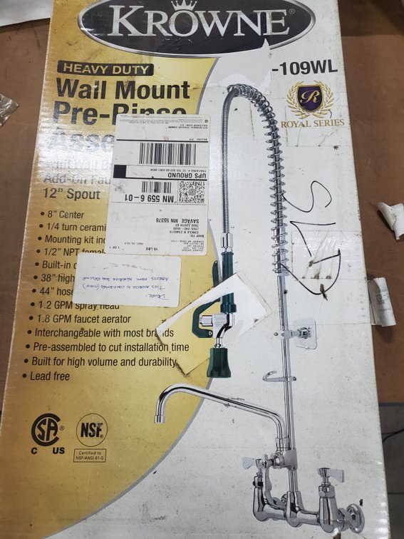Lot 66: New Hd Wall mount faucet with sprayer