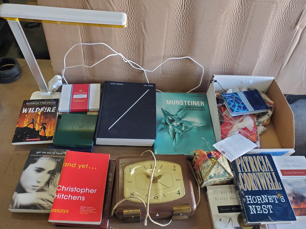 Lot 78: Books,clock, light and ornaments
