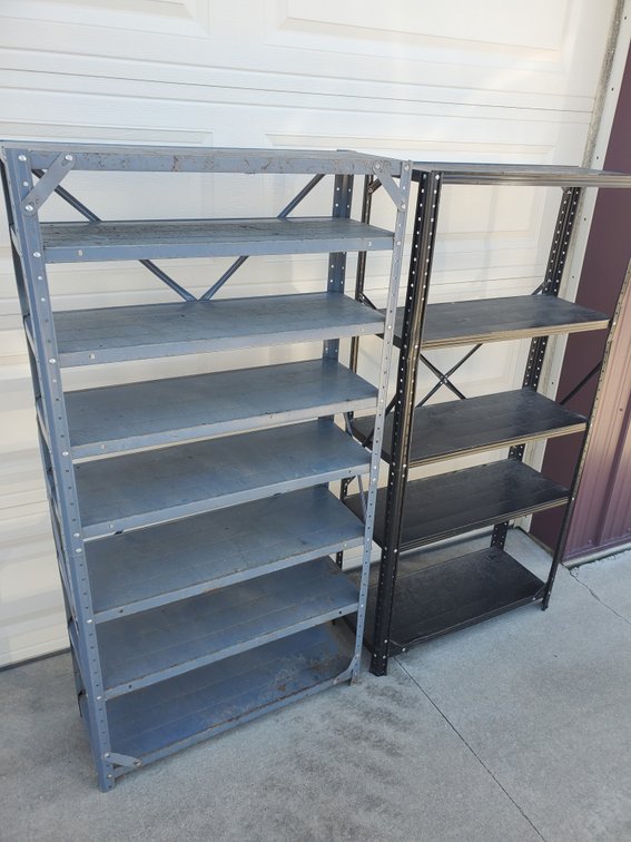 Lot 161: Metal shelving units