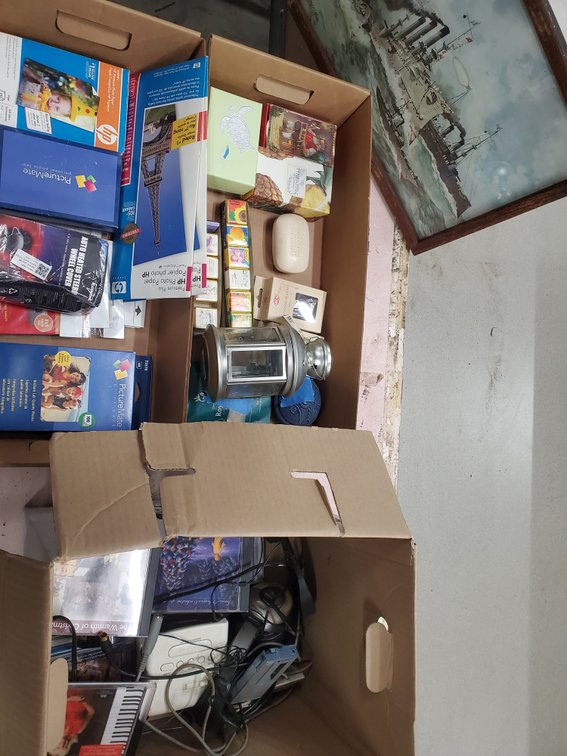 Lot 126: Misc lot of cds..electriconics..ink..