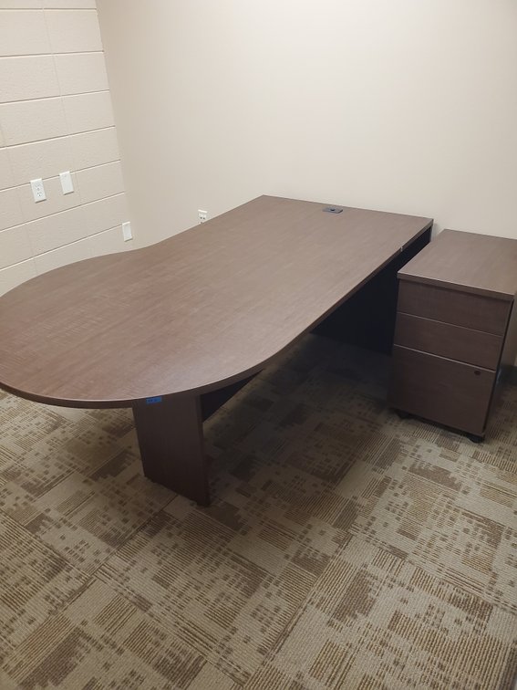 Lot 8: Unique desk and rolling drawers