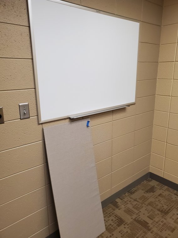 Lot 23: Dry erase board and tack board