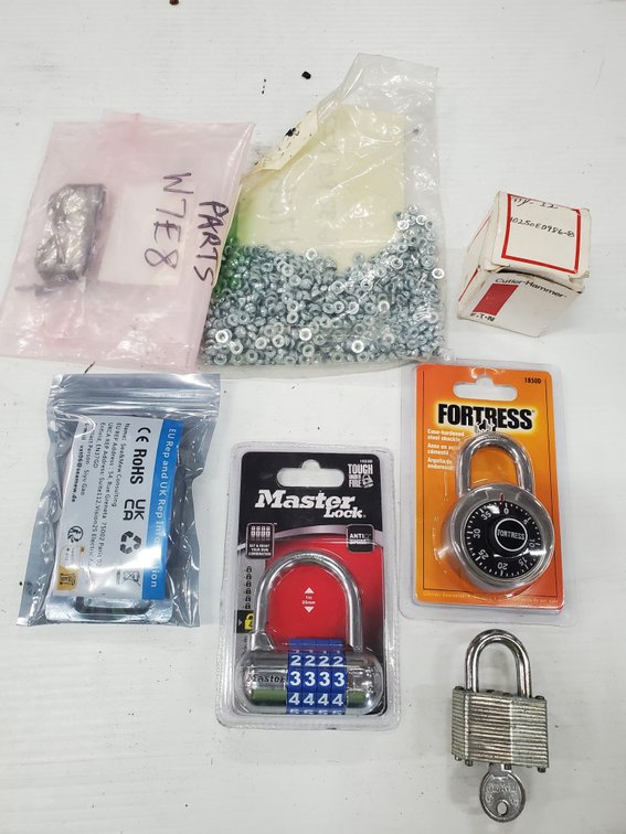 Lot 60: New padlocks and misc