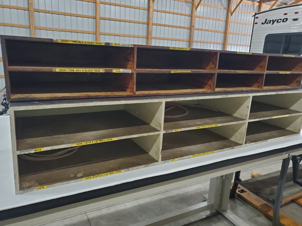 Lot 45: Wood organization cabinets