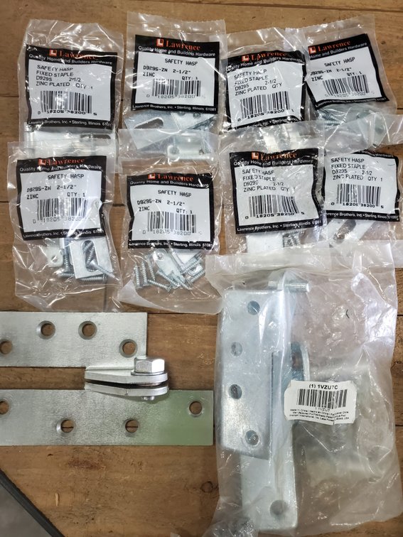 Lot 126: New Safety hasps and pivot hinges