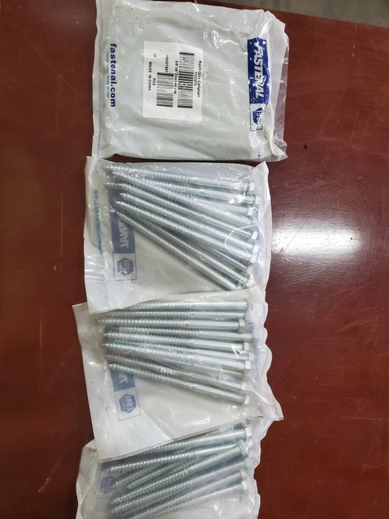 Lot 59: 3/8 by 6 inch lag bolts