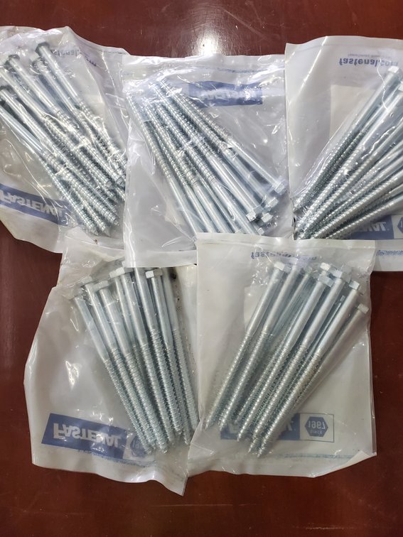 Lot 205: 3/8 by 6 inch lag bolts