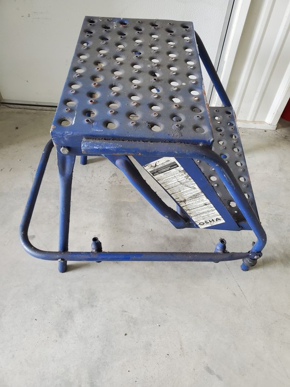 Lot 92: Blue 2 step warehouse ladder