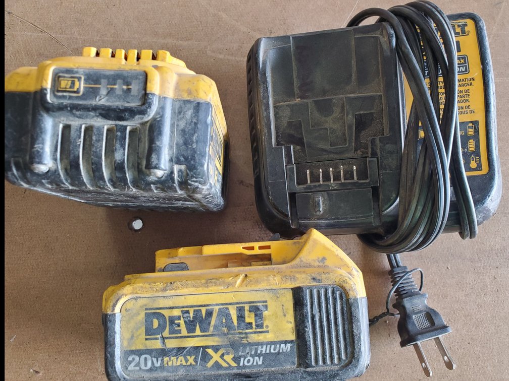 Lot 108: Dewalt 20volt batteries and charger