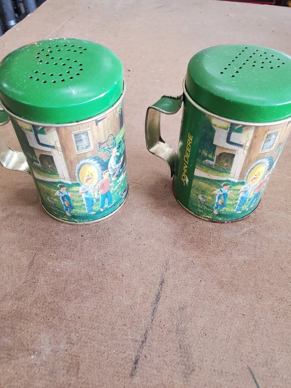 Lot 174: Pair of john deere salt and pepper shakers
