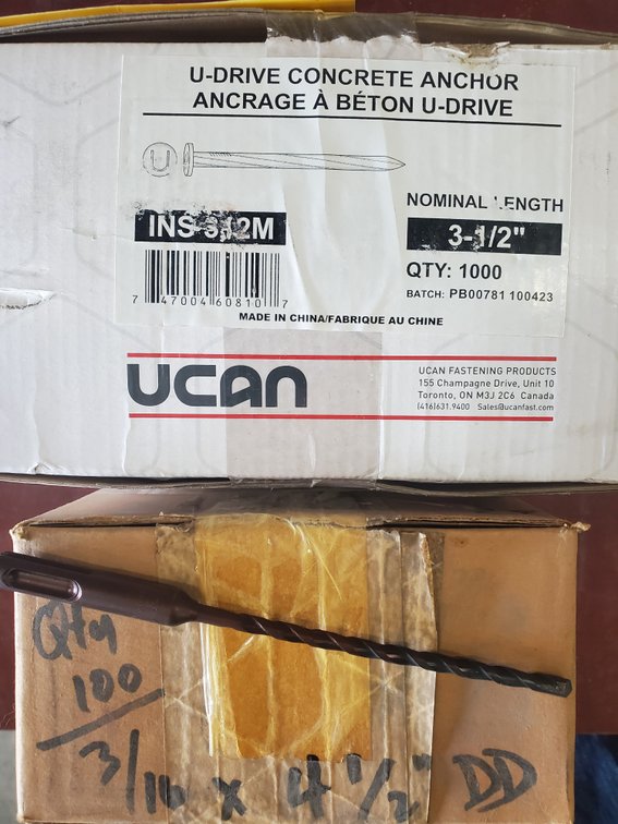 Lot 64: U-drive concrete anchors and sds bits