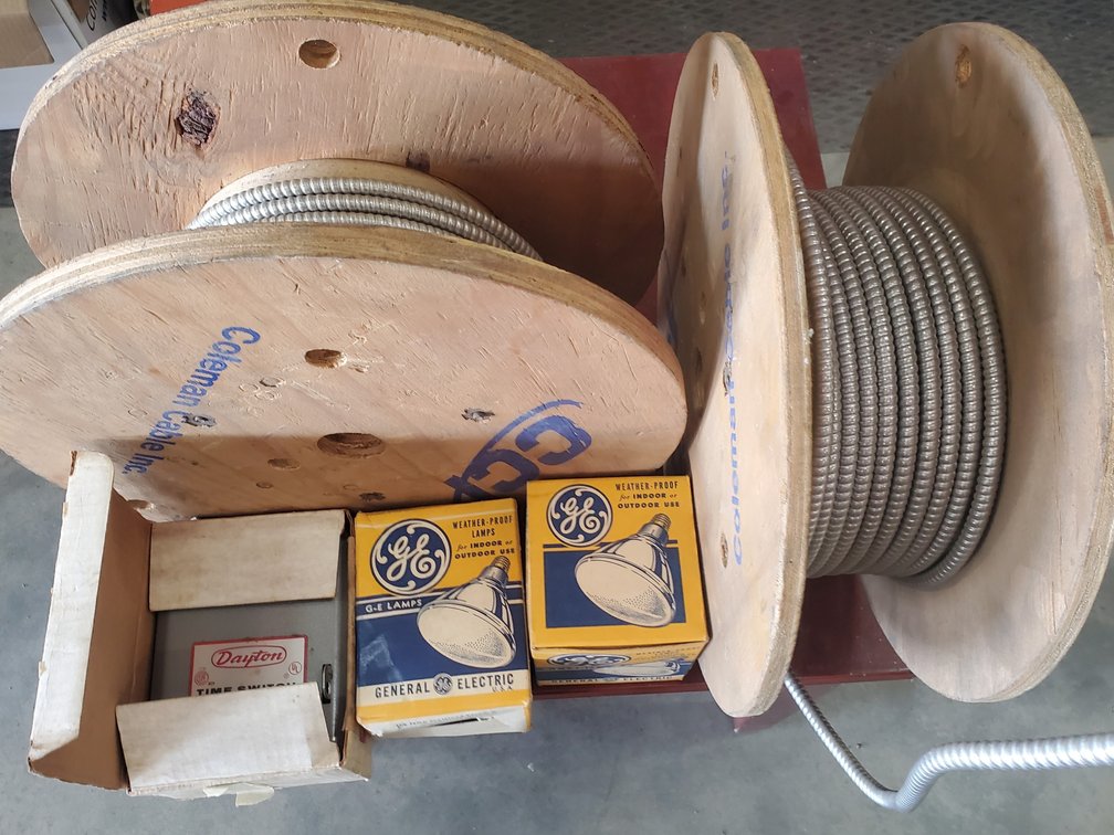 Lot 186: Wire spools and misc