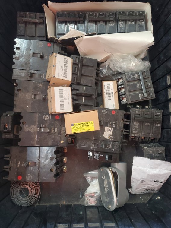 Lot 112: Electrical circuit breakers and misc