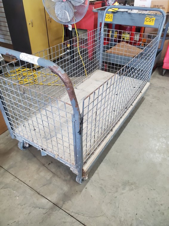 Lot 152: Industrial Wire Mesh Rolling Stock Cart Warehouse Utility Truck Good Cond