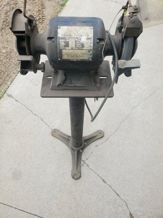 Lot 42: Bench grinder with stand