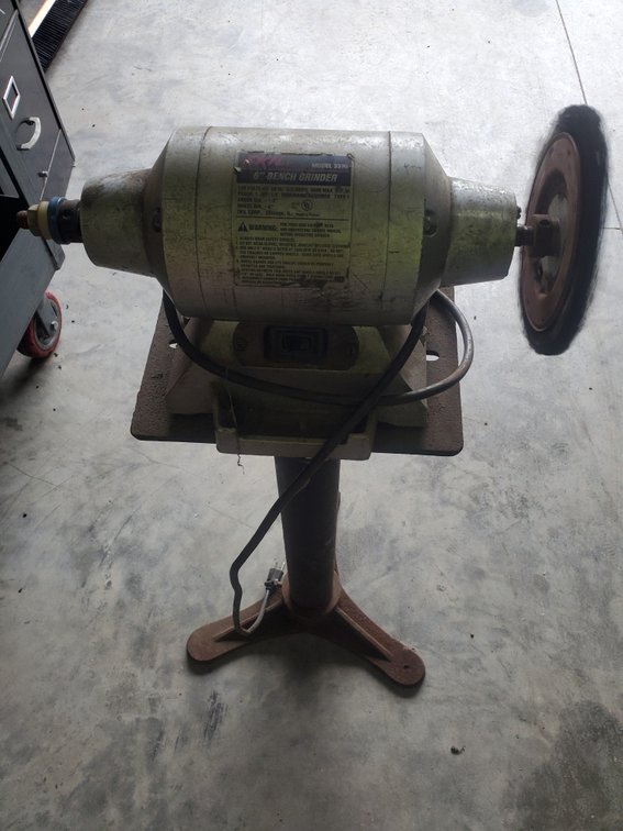 Lot 163: Skil bench grinder on stand