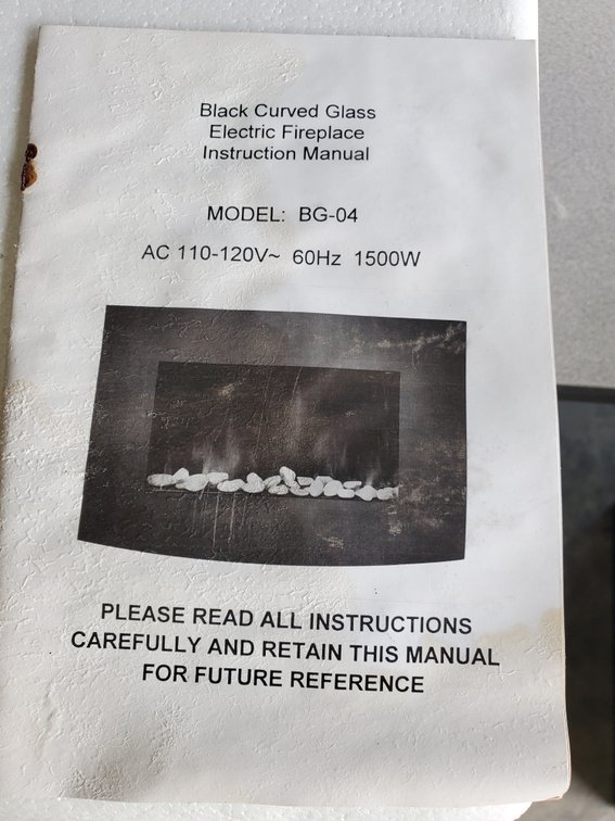 Lot 200: Black Curved glass electric fireplace