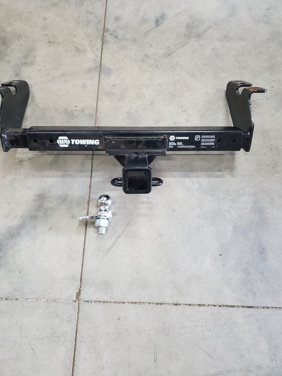 Lot 16: Napa brand receiver hitch and new hitch ball