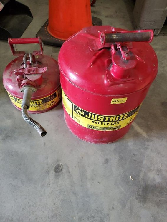 Lot 47: Pair of Justrite Safety Cans