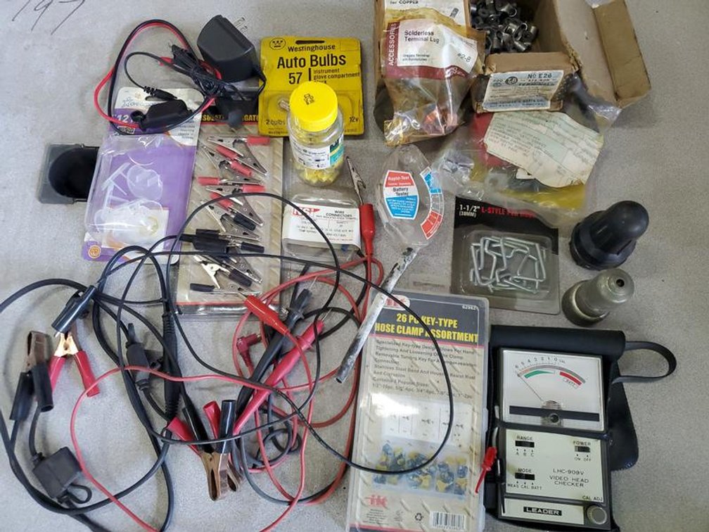Lot 48: Assortment of Test Leads, Terminals and Battery Testers