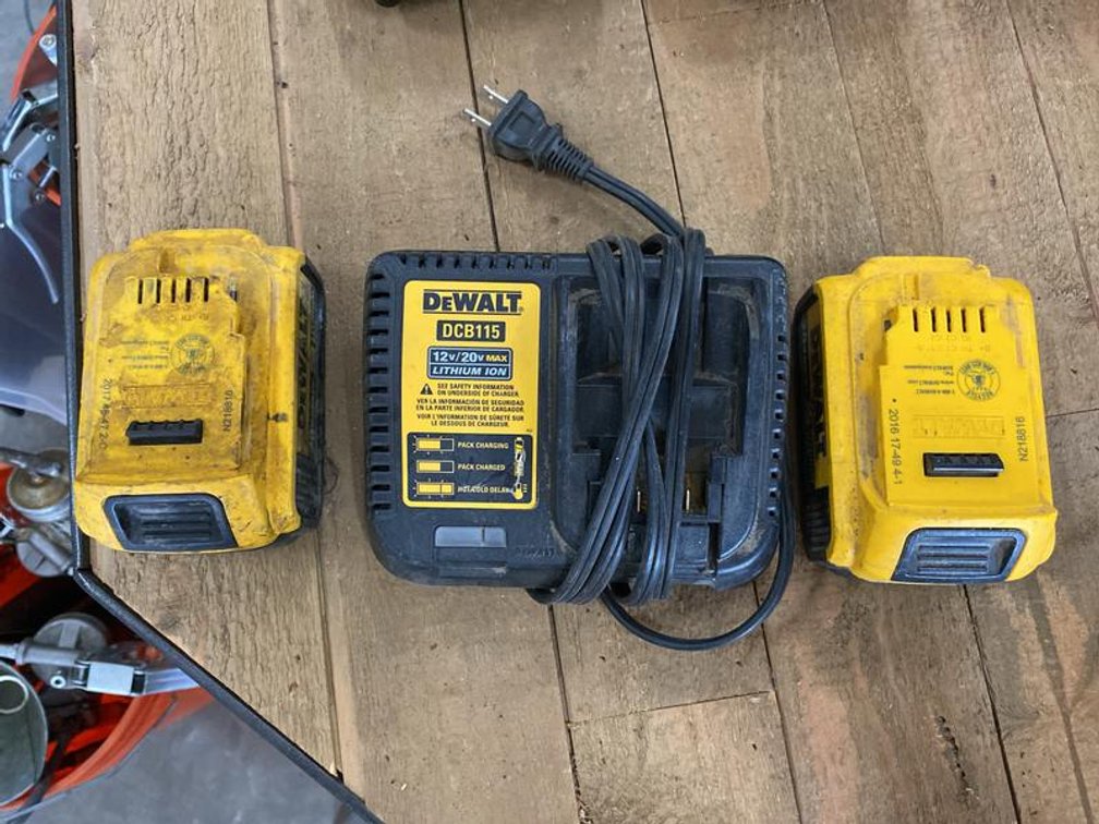 Lot 6B: DeWalt DCB115 Charger with Two 20V MAX XR Lithium Ion Batteries