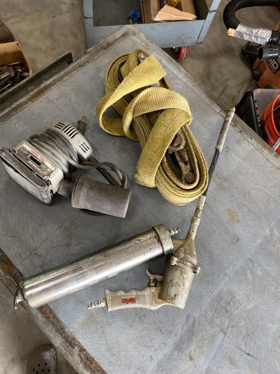 Lot 62A: Assortment of Shop Tools and Recovery Strap