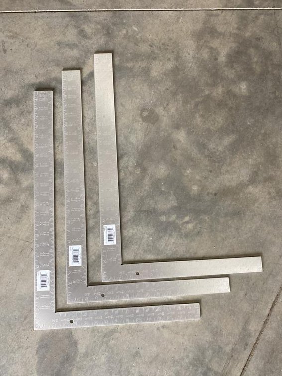 Lot 68A: Group of 3 16in x 24in Aluminum Framing Squares
