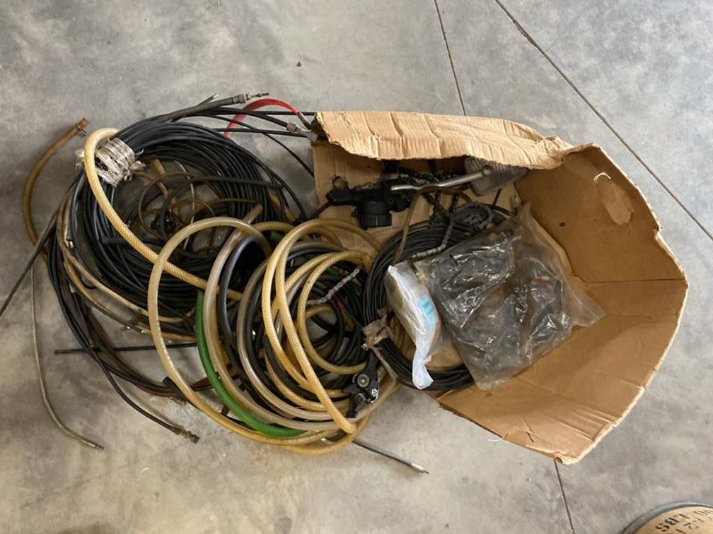 Lot 69A: Assortment of Mechanical Cables Hoses Wiring and Small Parts