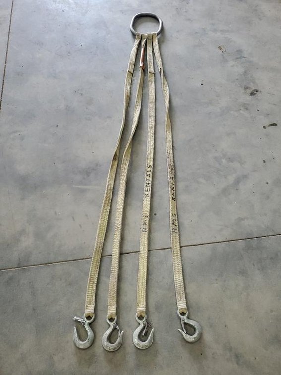 Lot 119: Allen Engineering 5ft 4-Leg Web Lifting Sling Bridle Assembly